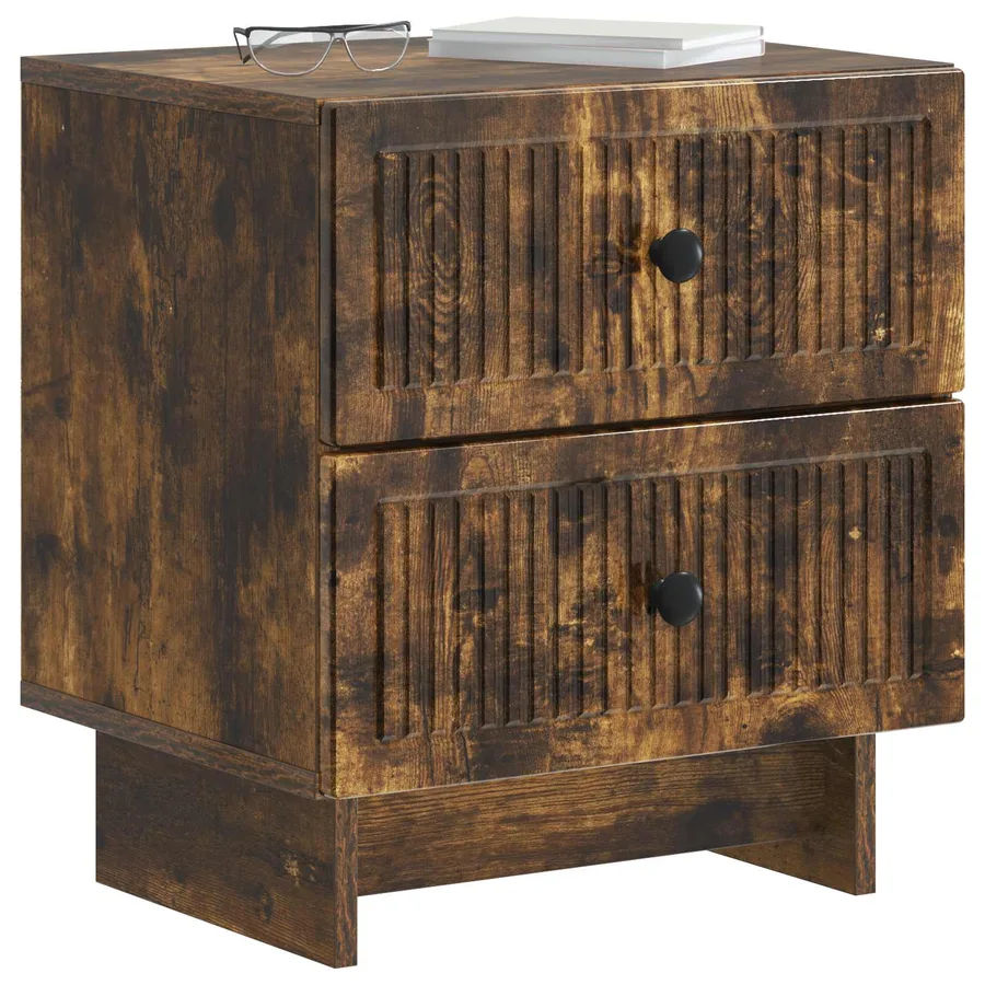 Cabinet de chevet 2 pcs Chêne fumé 43 x 34,5 x 47,5 cm - 3