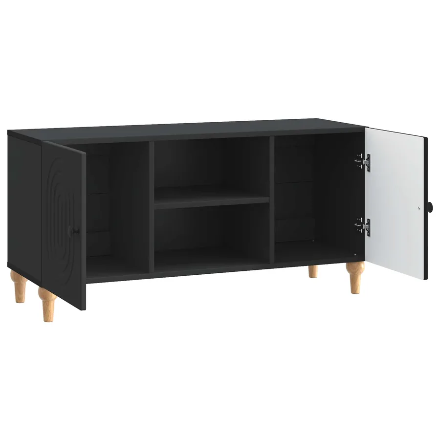 Meuble TV Noir 102 x 34,5 x 50 cm Bois d'ingénierie - 5