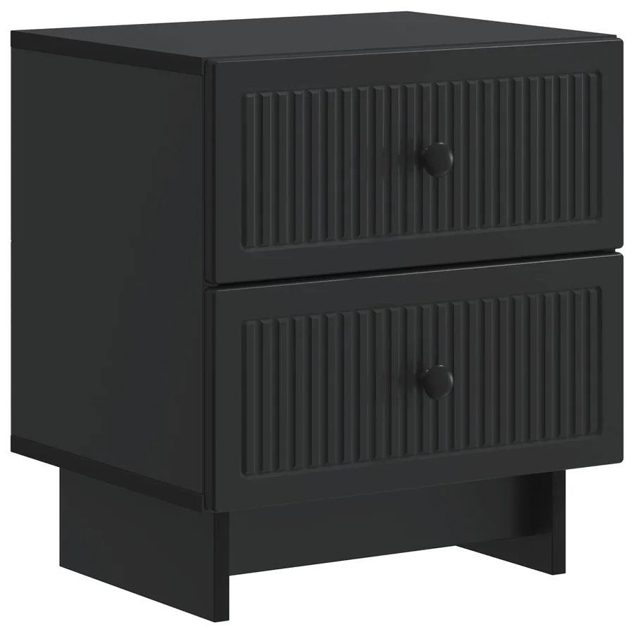 Cabinet de chevet avec tiroir 2 pcs Noir 43 x 34,5 x 47,5 cm - 5
