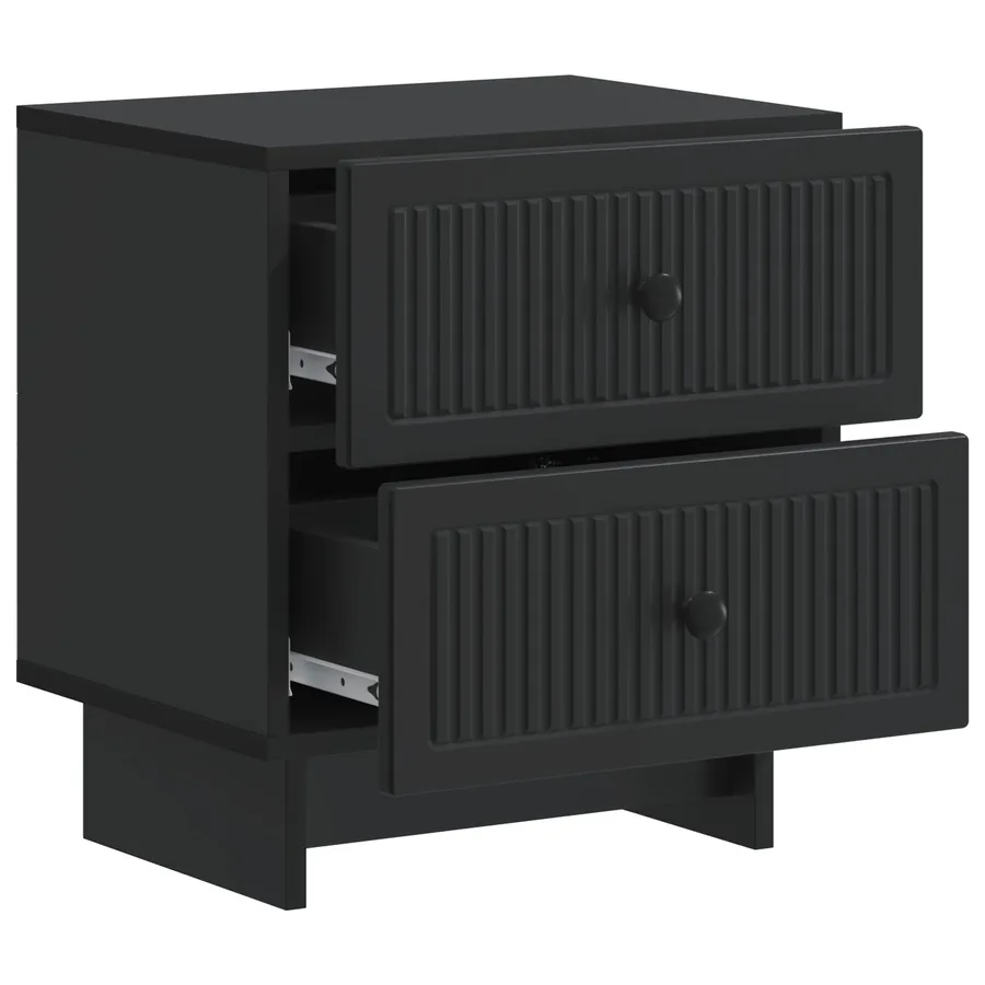 Cabinet de chevet avec tiroir 2 pcs Noir 43 x 34,5 x 47,5 cm - 6