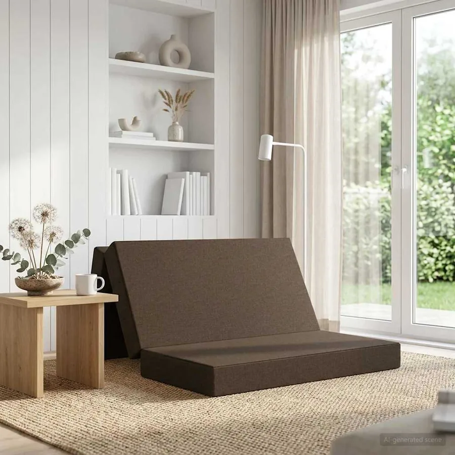 Canapé-lit pliable 120 x 67 x 45 cm Taupe