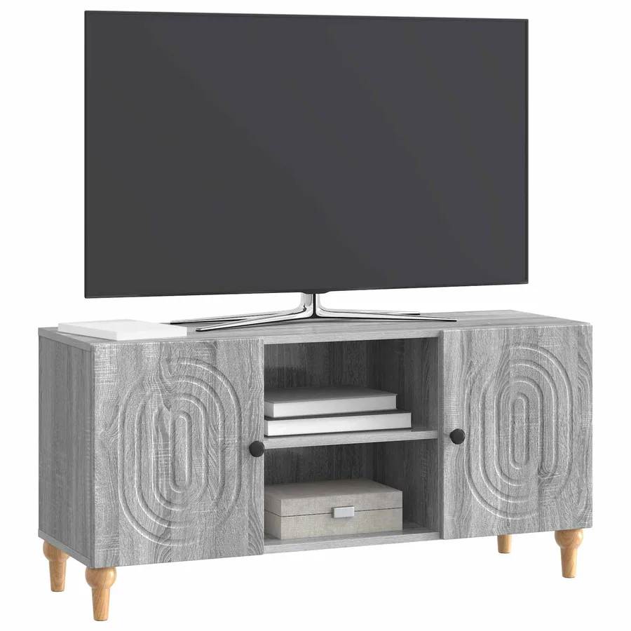 Meuble TV Sonoma gris 102 x 34,5 x 50 cm Bois d'ingénierie - 3