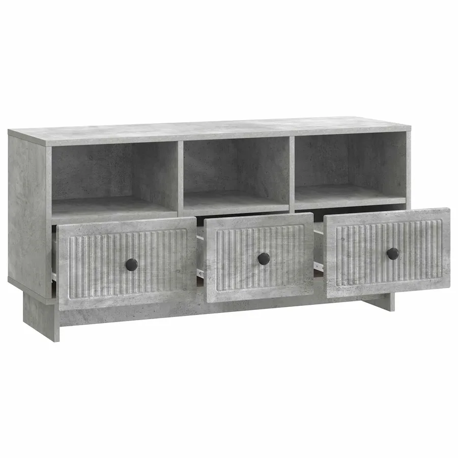 Meuble TV Gris béton 102 x 34,5 x 50 cm Bois d'ingénierie - 5