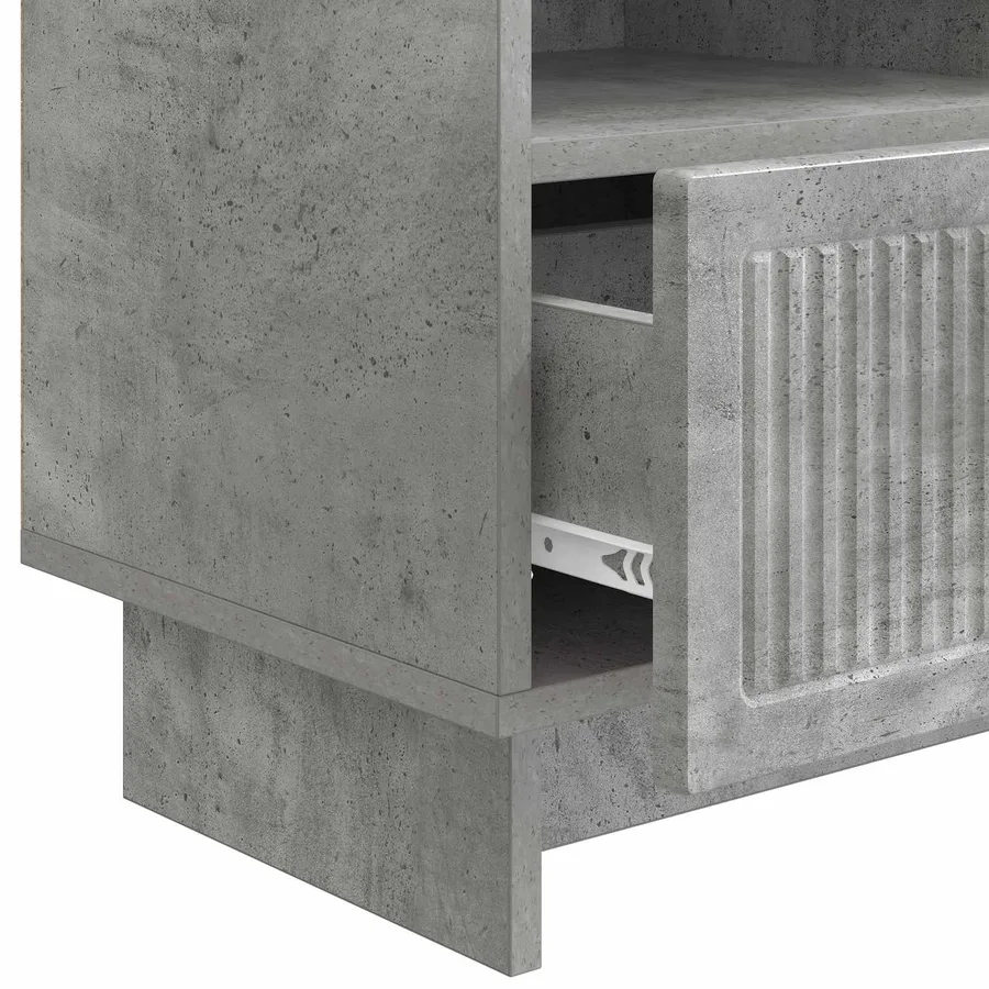 Meuble TV Gris béton 102 x 34,5 x 50 cm Bois d'ingénierie - 9