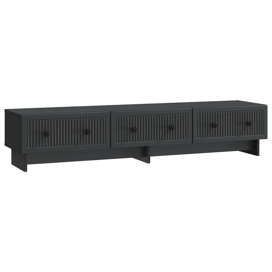 Meuble TV avec tiroir Noir 147 x 34,5 x 30 cm Bois d'ingénierie - 2