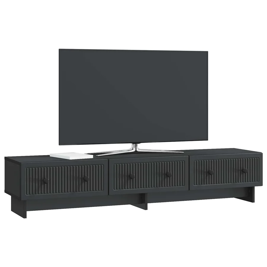 Meuble TV avec tiroir Noir 147 x 34,5 x 30 cm Bois d'ingénierie - 3