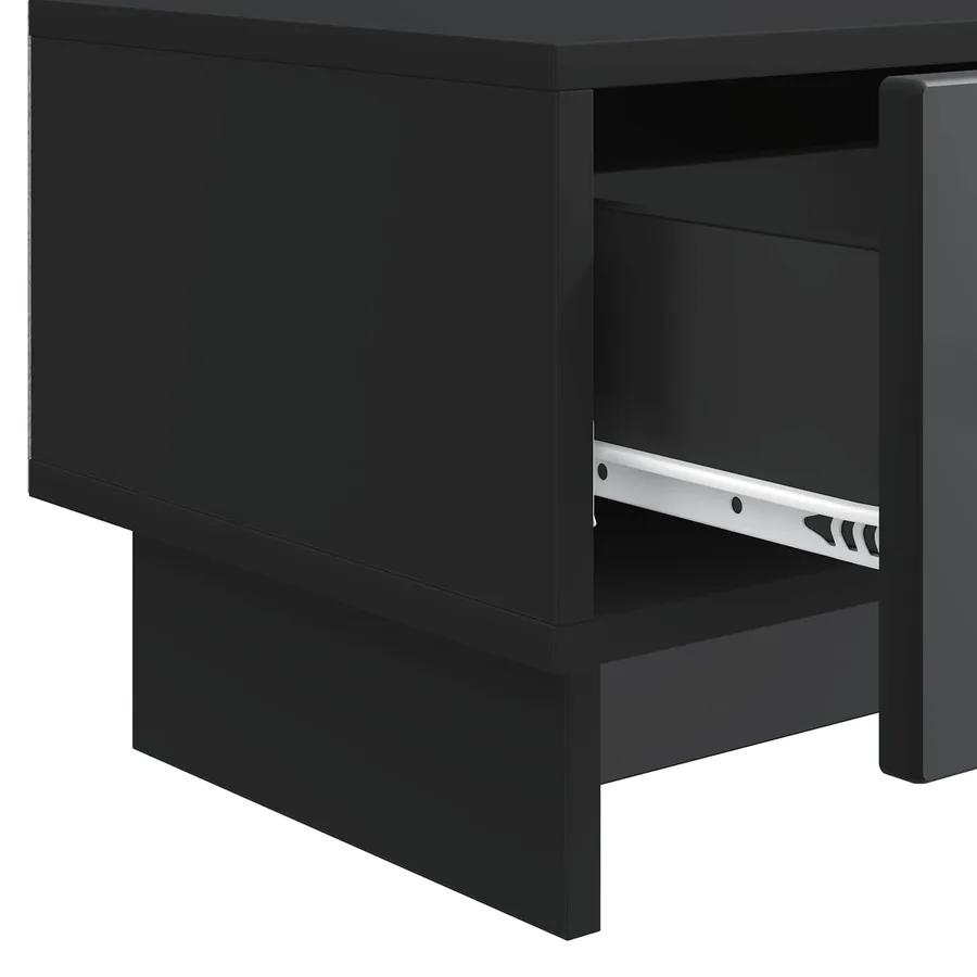Meuble TV avec tiroir Noir 147 x 34,5 x 30 cm Bois d'ingénierie - 9