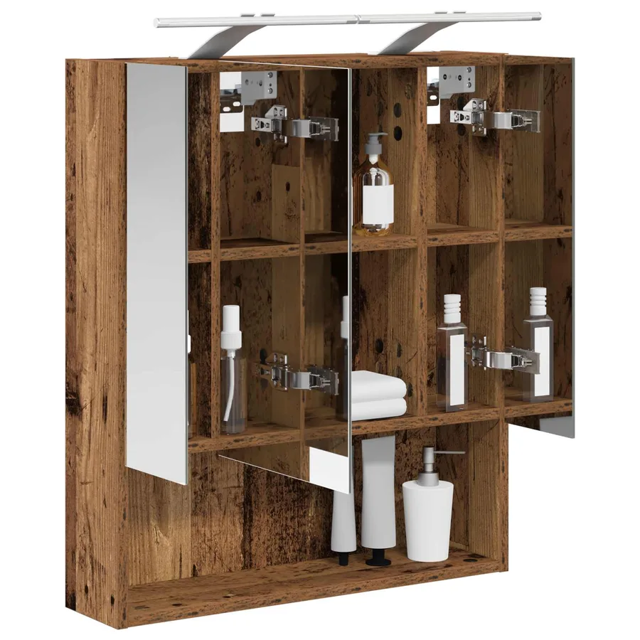 Armoire Miroir de Salle de Bain Bois ancien 60 x 14.5 x 70 cm - 3