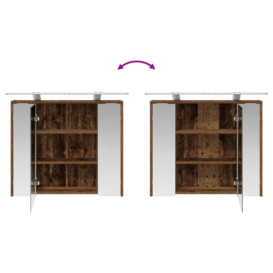 Armoire Miroir de Salle de Bain Bois ancien 73,5 x 16 x 62,5 cm - 12