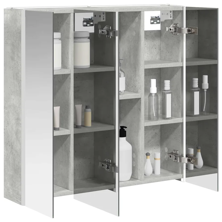 Armoire Miroir de Salle de Bain Gris béton 73.5 x 15.5 x 70 cm - 3