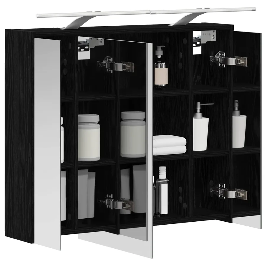 Armoire Miroir de Salle de Bain Chêne noir 73,5 x 16 x 62,5 cm - 3