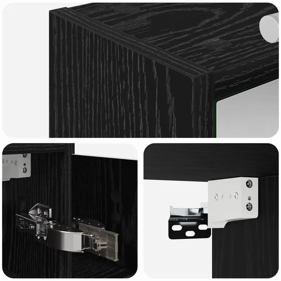 Armoire Miroir de Salle de Bain Chêne noir 73,5 x 16 x 62,5 cm - 8