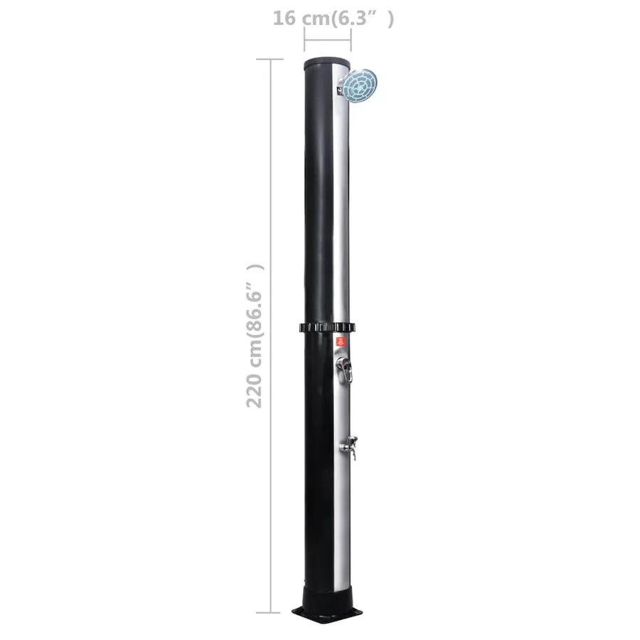 Douche solaire d'extérieur avec pomme de douche et robinet 40 L - 11