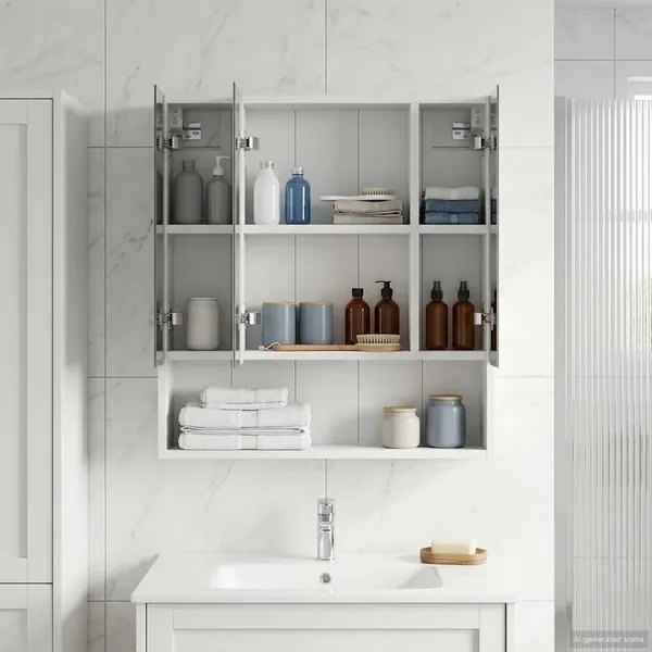 Armoire Miroir de Salle de Bain Blanc 60 x 14.5 x 70 cm