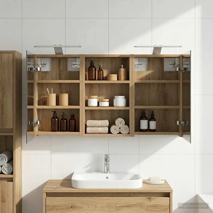 Ensemble de Meubles de Salle de Bain 3 pc 90 x 10,5 x 50 cm
