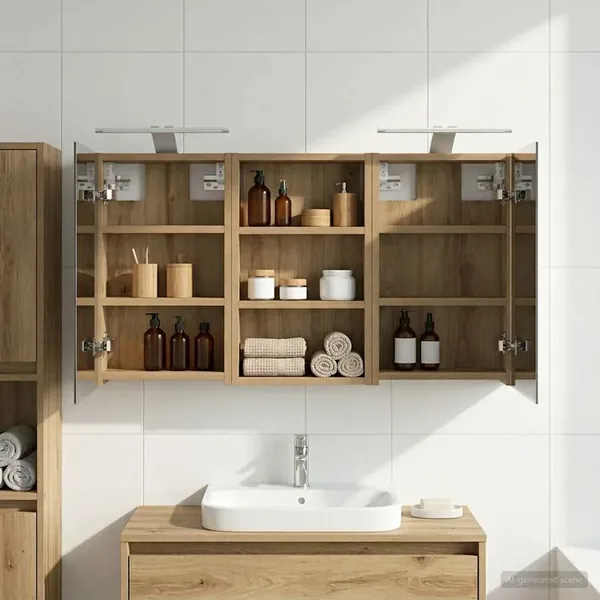 Ensemble de Meubles de Salle de Bain 3 pc 90 x 10,5 x 50 cm