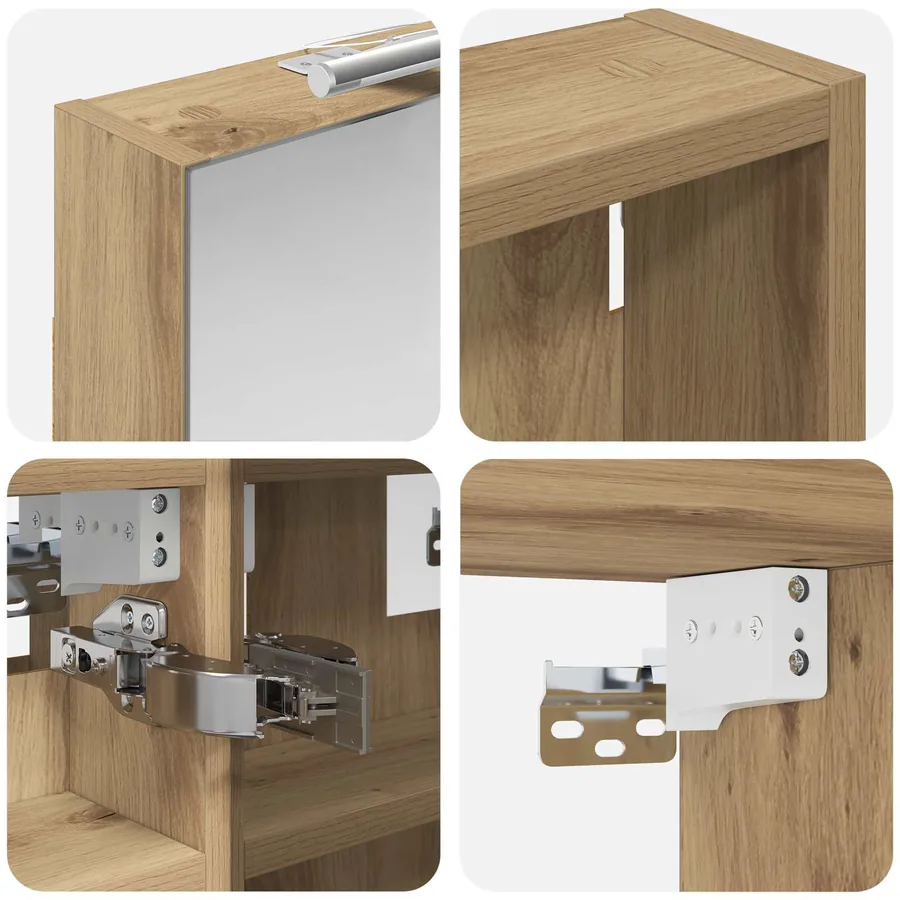 Ensemble de Meubles de Salle de Bain 3 pc 90 x 10,5 x 50 cm - 10