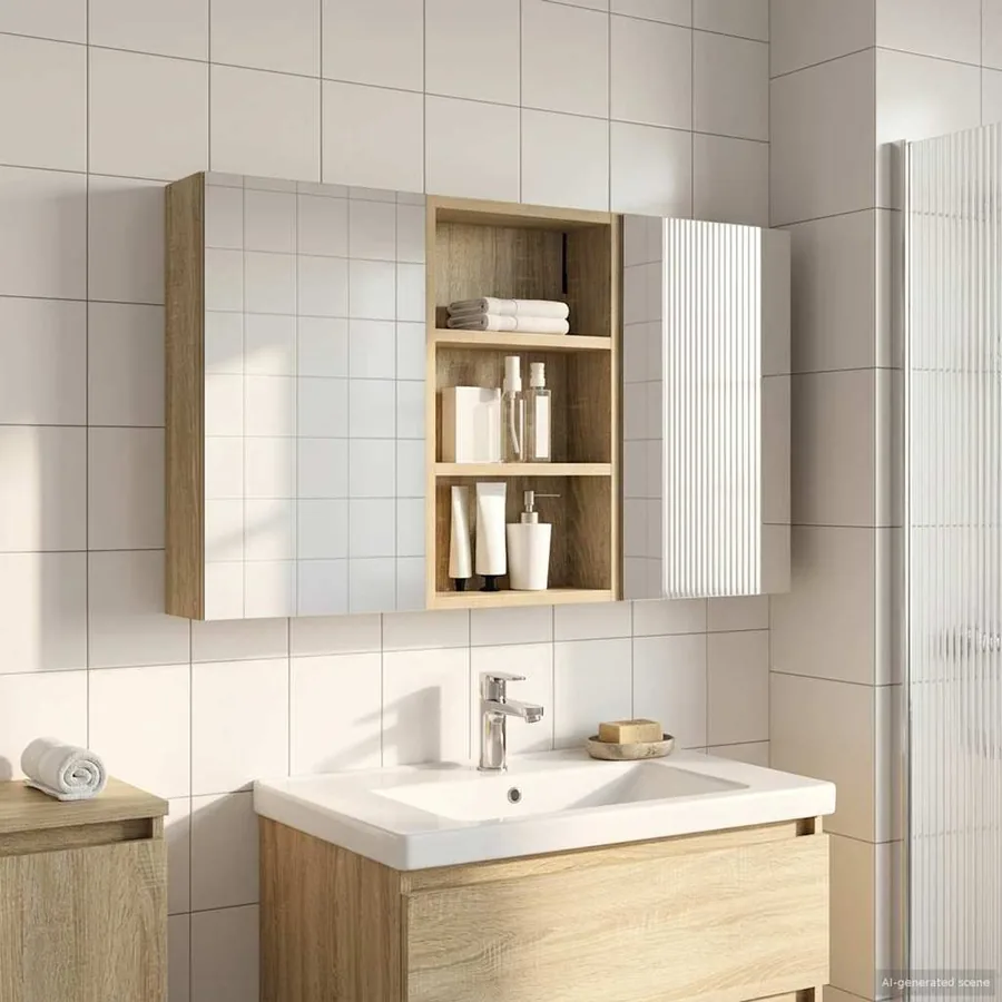 Ensemble de Meubles de Salle de Bain 3 pcs 90 x 10,5 x 50 cm