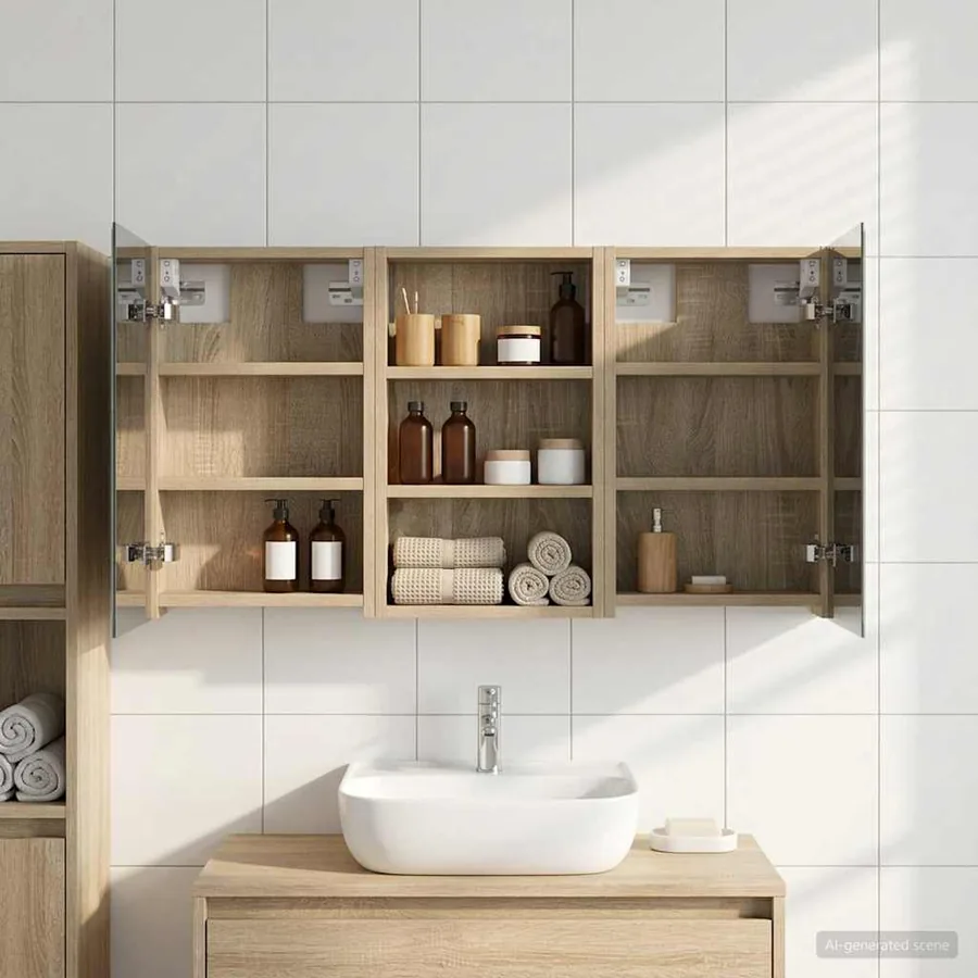 Ensemble de Meubles de Salle de Bain 3 pcs 90 x 10,5 x 50 cm - 4