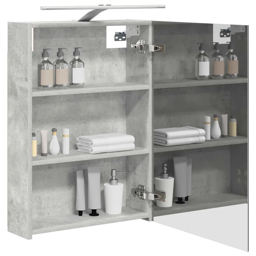 Armoire Miroir de Salle de Bain Gris béton 50 x 14,5 x 70 cm - 3
