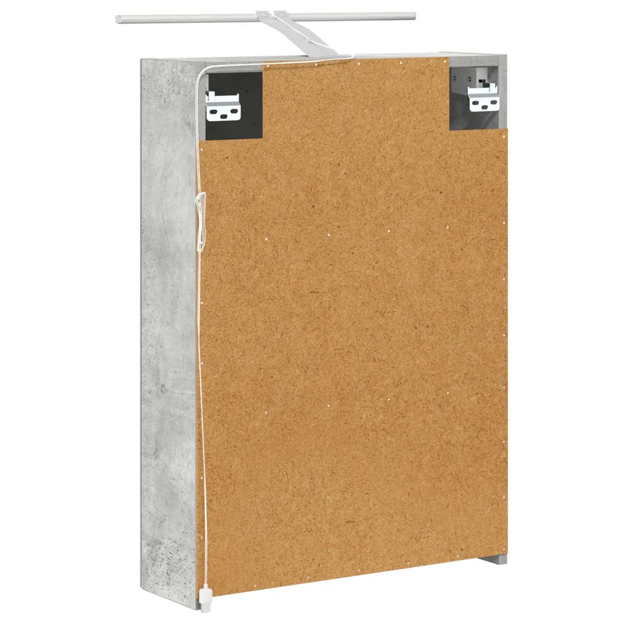 Armoire Miroir de Salle de Bain Gris béton 50 x 14,5 x 70 cm - 9