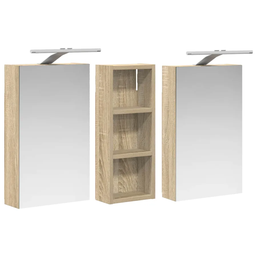 Ensemble de Meubles de Salle de Bain 3 pcs 80 x 10,5 x 50 cm - 5