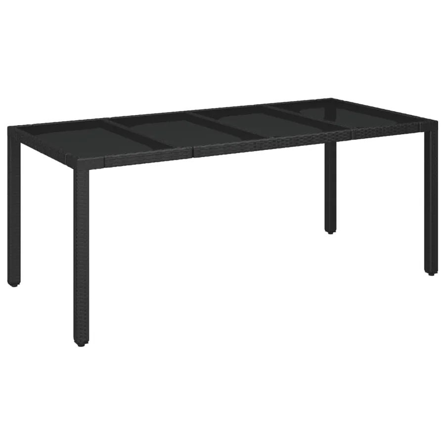 Ensemble à manger jardin 9pcs et coussins noir résine tressée - 8