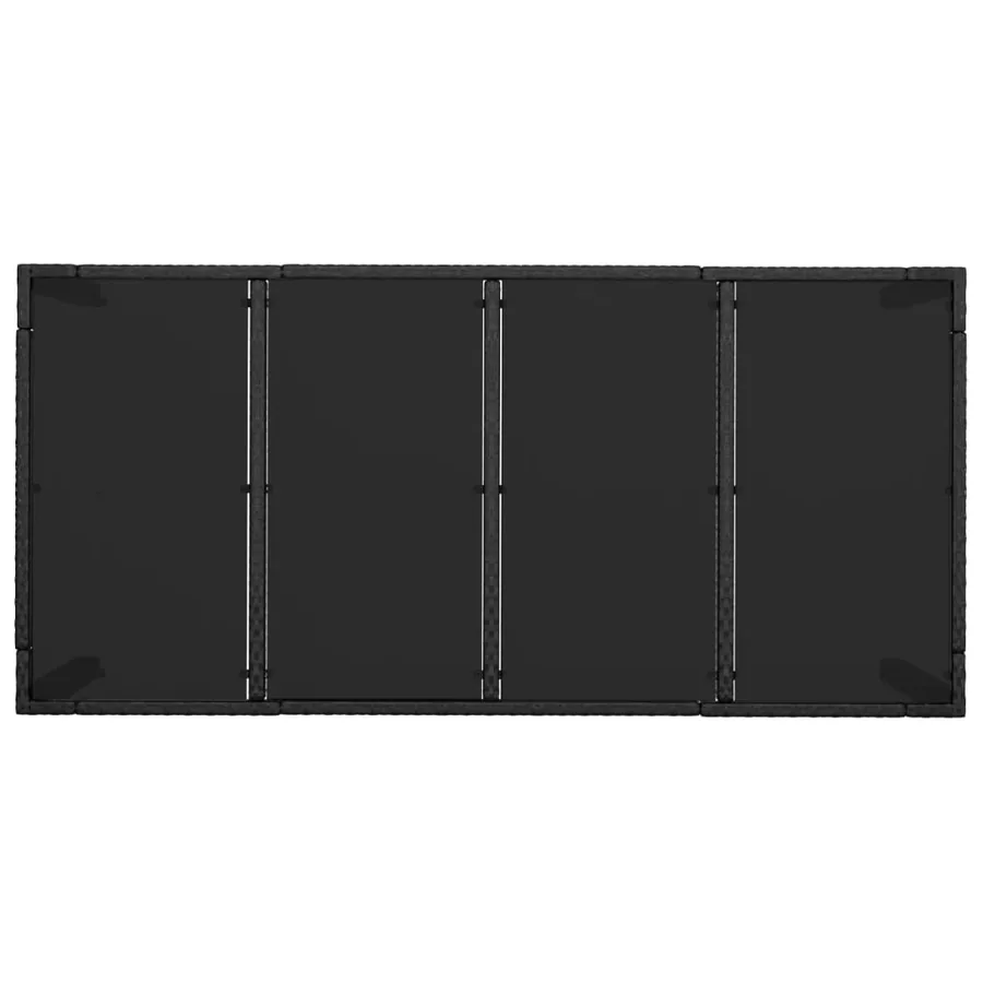 Ensemble à manger jardin 9pcs et coussins noir résine tressée - 9