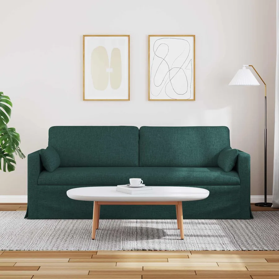 Canapé Vert foncé 198 x 78 x 80 cm tissu - 3