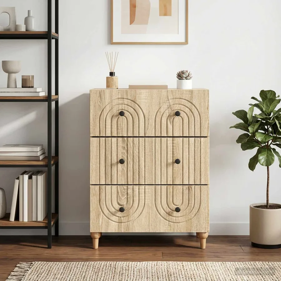 Armoire à tiroirs Chêne Sonoma 66 x 34,5 x 90 cm