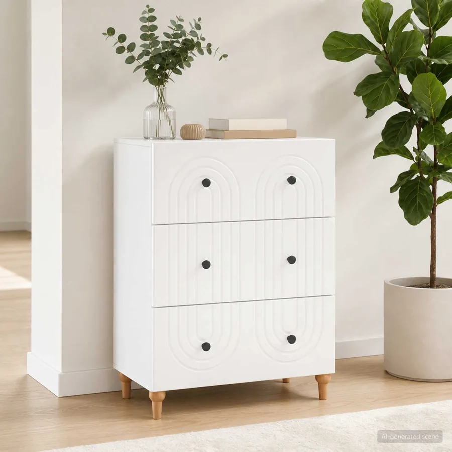 Armoire à tiroirs Blanc 66 x 34,5 x 90 cm Bois d'ingénierie