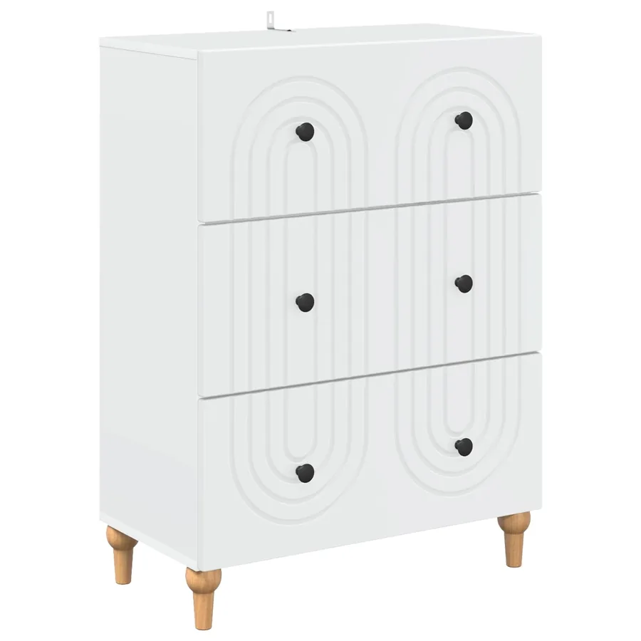 Armoire à tiroirs Blanc 66 x 34,5 x 90 cm Bois d'ingénierie - 2