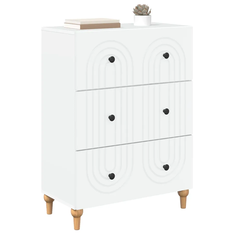 Armoire à tiroirs Blanc 66 x 34,5 x 90 cm Bois d'ingénierie - 3