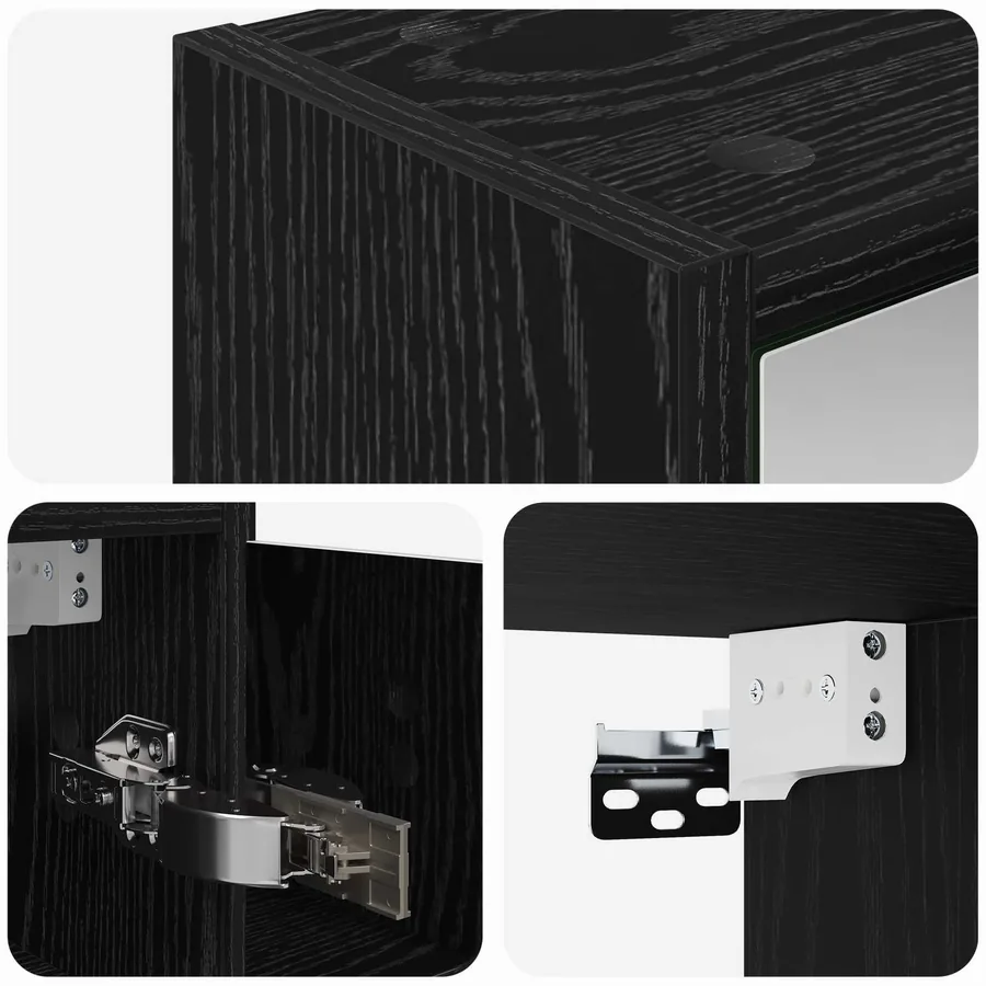 Armoire Miroir de Salle de Bain Chêne noir 63,5 x 16 x 62,5 cm - 10