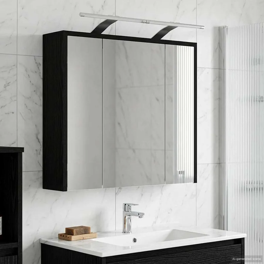 Armoire Miroir de Salle de Bain Chêne noir 63,5 x 16 x 62,5 cm - 4