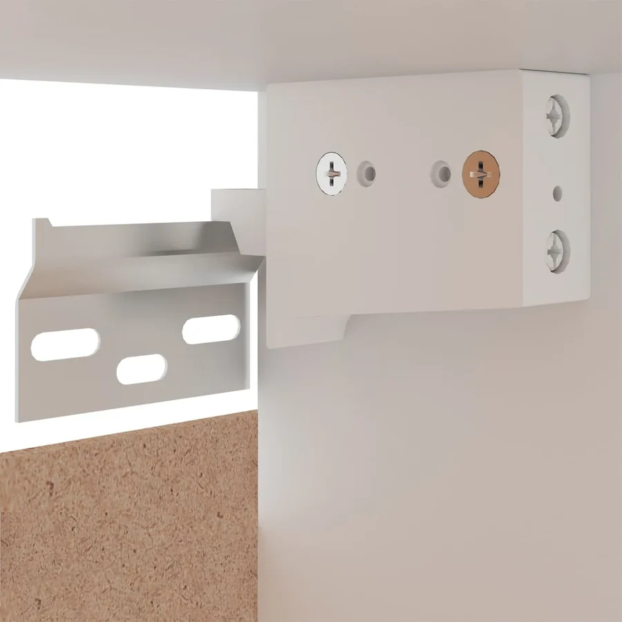 Ensemble de 4 meubles de cuisine "Lyon" en bois d'ingénierie blanc - 13