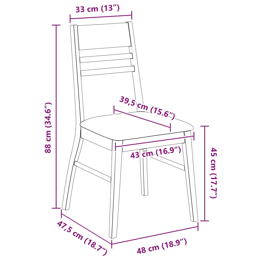 Chaises de salle à manger 2 pcs Marron Clair 43 x 54 x 89 cm - 11