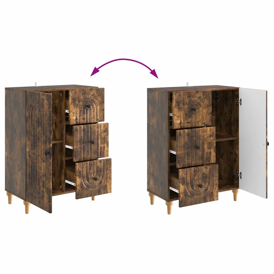Buffet Chêne fumé 66 x 34,5 x 90 cm Bois d'ingénierie - 10