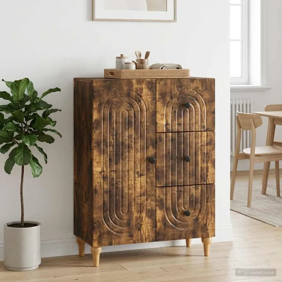 Buffet Chêne fumé 66 x 34,5 x 90 cm Bois d'ingénierie - 4