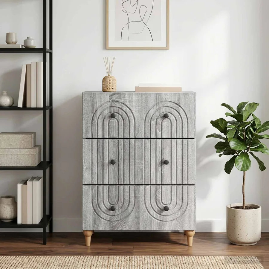 Armoire à tiroirs Sonoma gris 66 x 34,5 x 90 cm