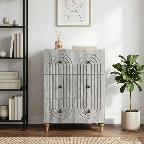 Armoire à tiroirs Sonoma gris 66 x 34,5 x 90 cm