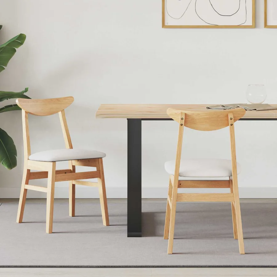 Chaises de salle à manger 2 pcs Naturel 42 x 47.5 x 81 cm