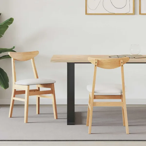 Chaises de salle à manger 2 pcs Naturel 42 x 47.5 x 81 cm