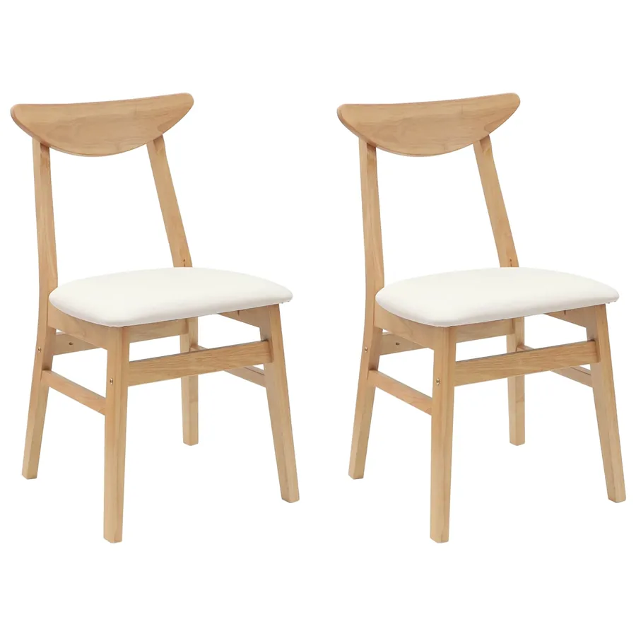 Chaises de salle à manger 2 pcs Naturel 42 x 47.5 x 81 cm - 2