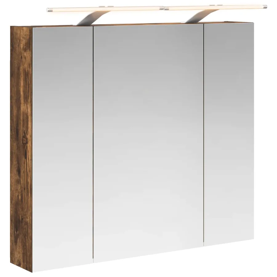 Armoire Miroir de Salle de Bain Chêne fumé 80 x 14.5 x 70 cm - 2