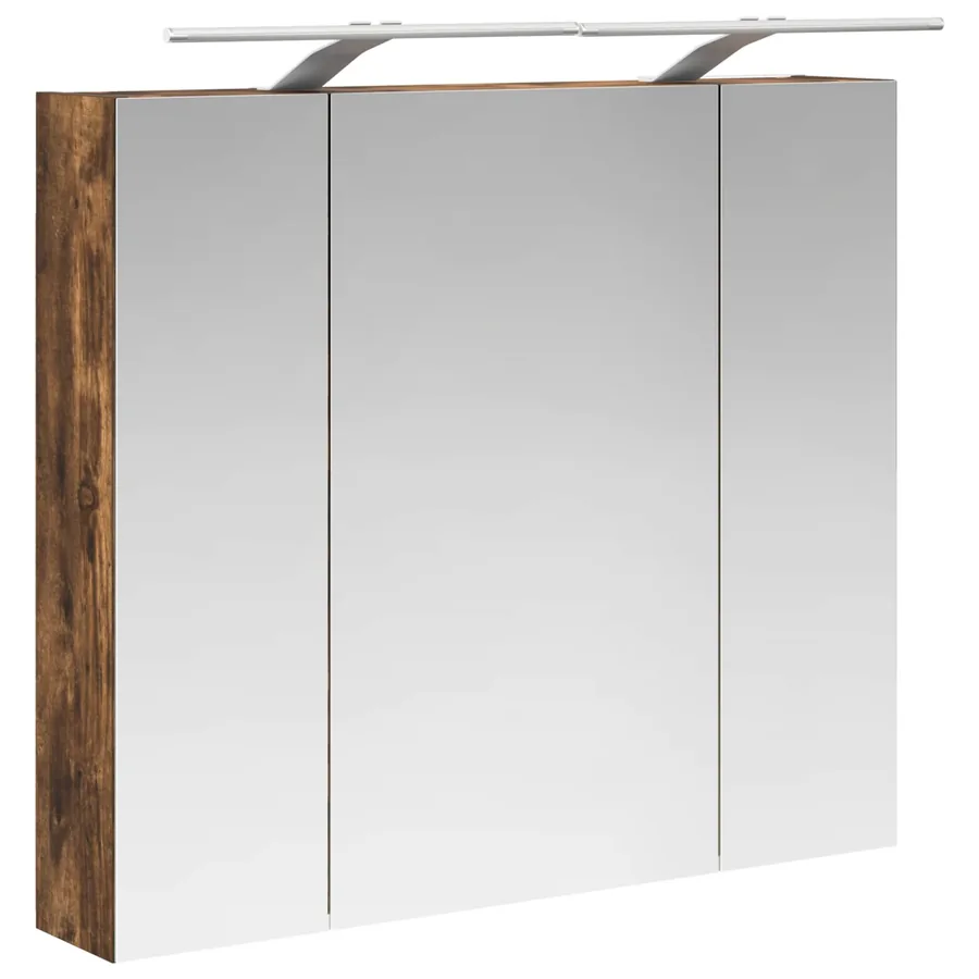 Armoire Miroir de Salle de Bain Chêne fumé 80 x 14.5 x 70 cm - 5