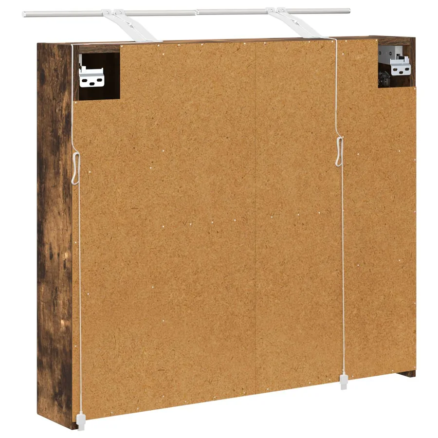 Armoire Miroir de Salle de Bain Chêne fumé 80 x 14.5 x 70 cm - 9