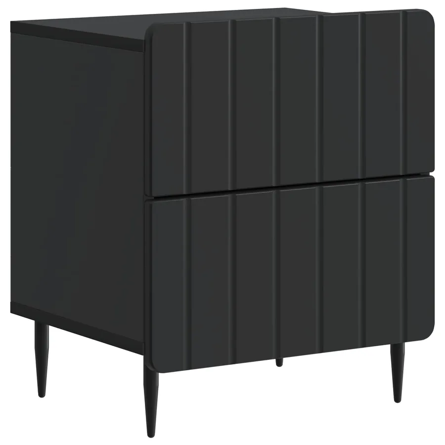 Cabinet de chevet Noir 43 x 34,5 x 49,5 cm Bois d'ingénierie - 2