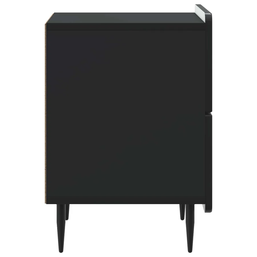 Cabinet de chevet Noir 43 x 34,5 x 49,5 cm Bois d'ingénierie - 6