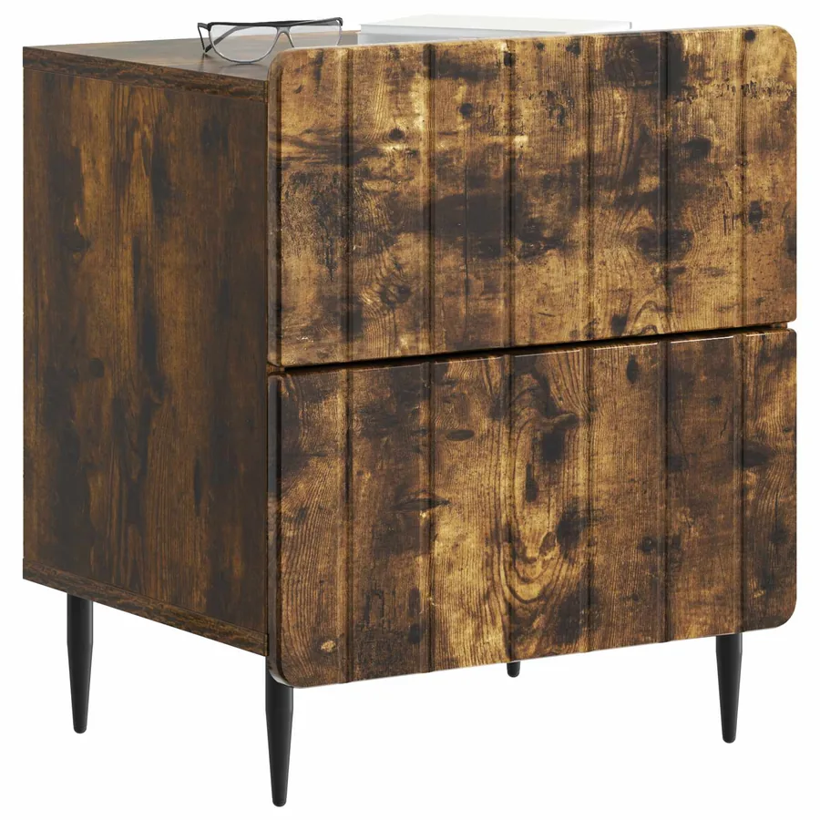 Cabinet de chevet 2 pcs Chêne fumé 43 x 34,5 x 49,5 cm - 3